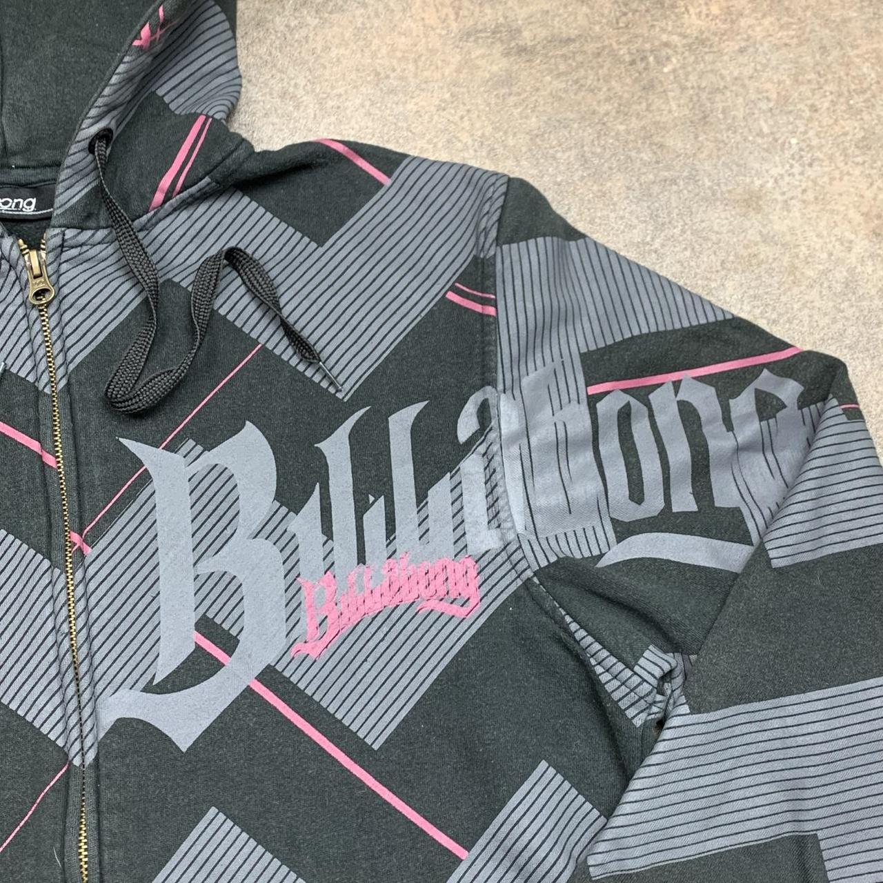 Billabong 00s black grey graphic zip hoodie