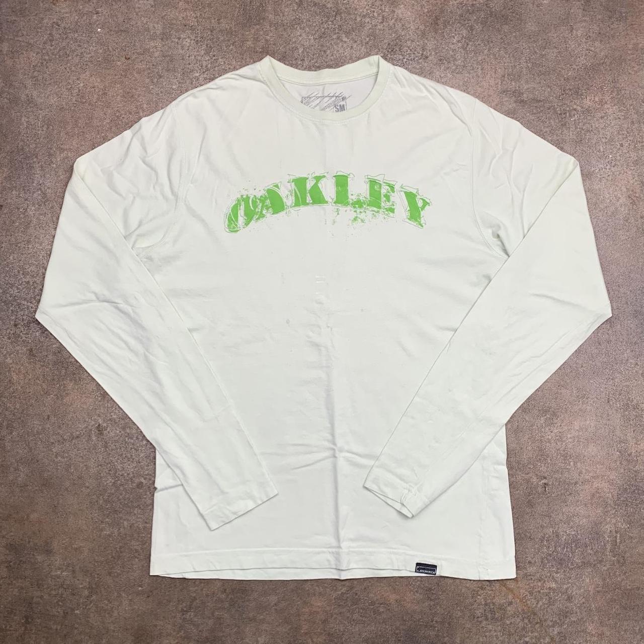 Oakley 00s mint-white graphic long sleeve tee