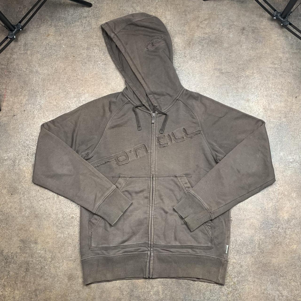 O'Neill 00s brown graphic boxy zip hoodie