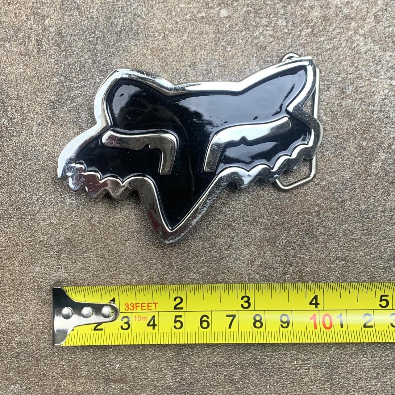 Fox Racing 00s black silver grunge belt buckle