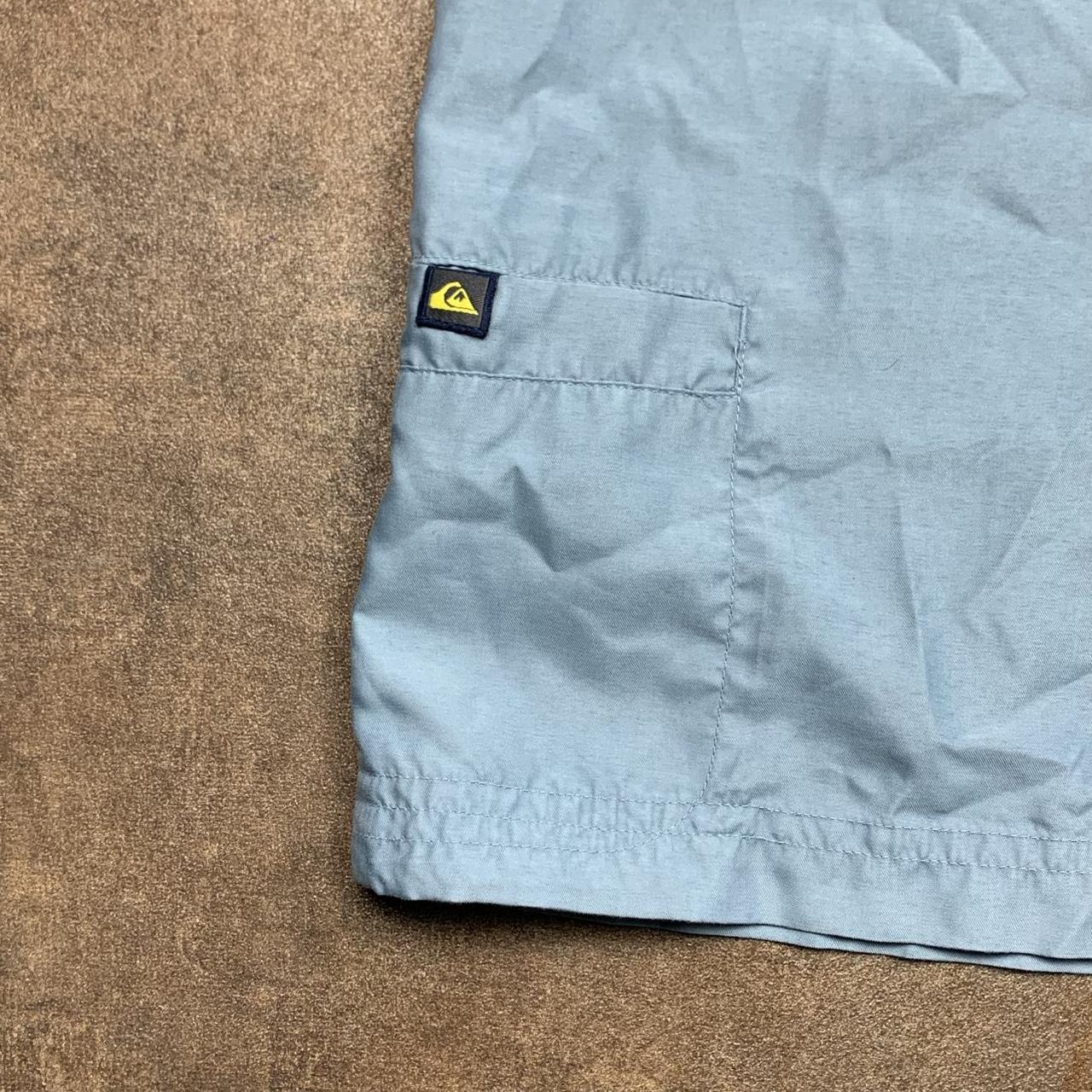 Quiksilver 90s graphic boxy blue button shirt