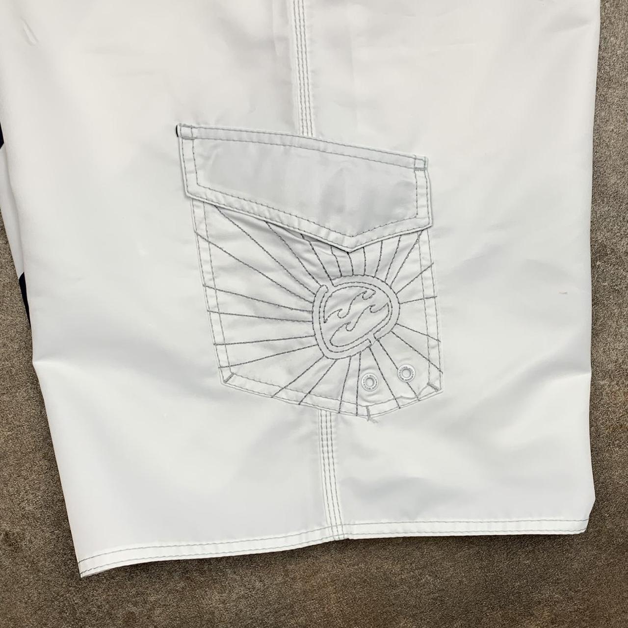 Billabong 00s Andy Iron graphic white boardshorts