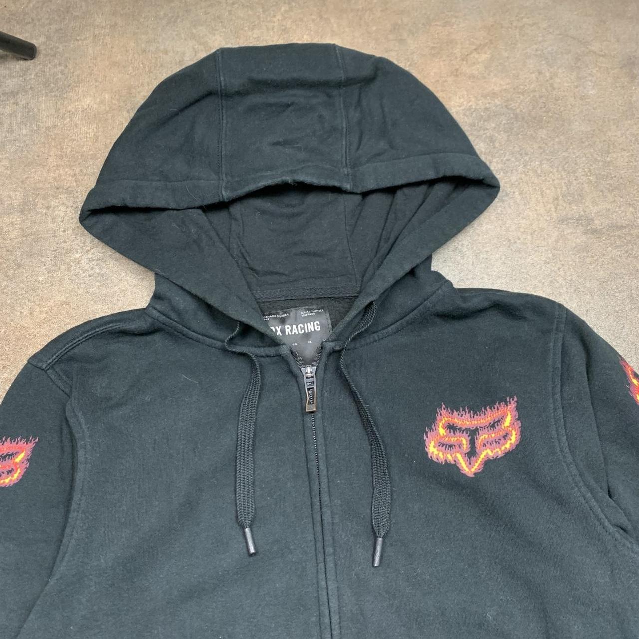 Fox Racing black flame graphic zip hoodie