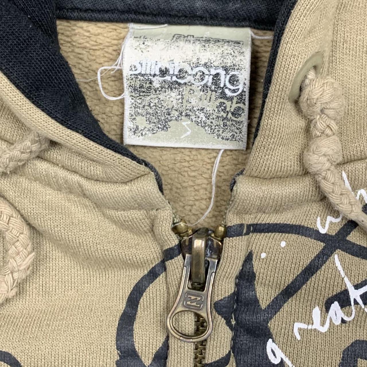 Billabong 00s graphic cream baggy zip hoodie