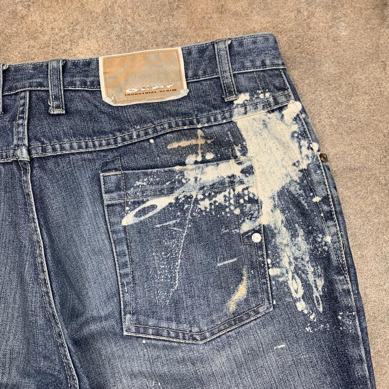Oakley 00s baggy navy blue graphic denim jeans