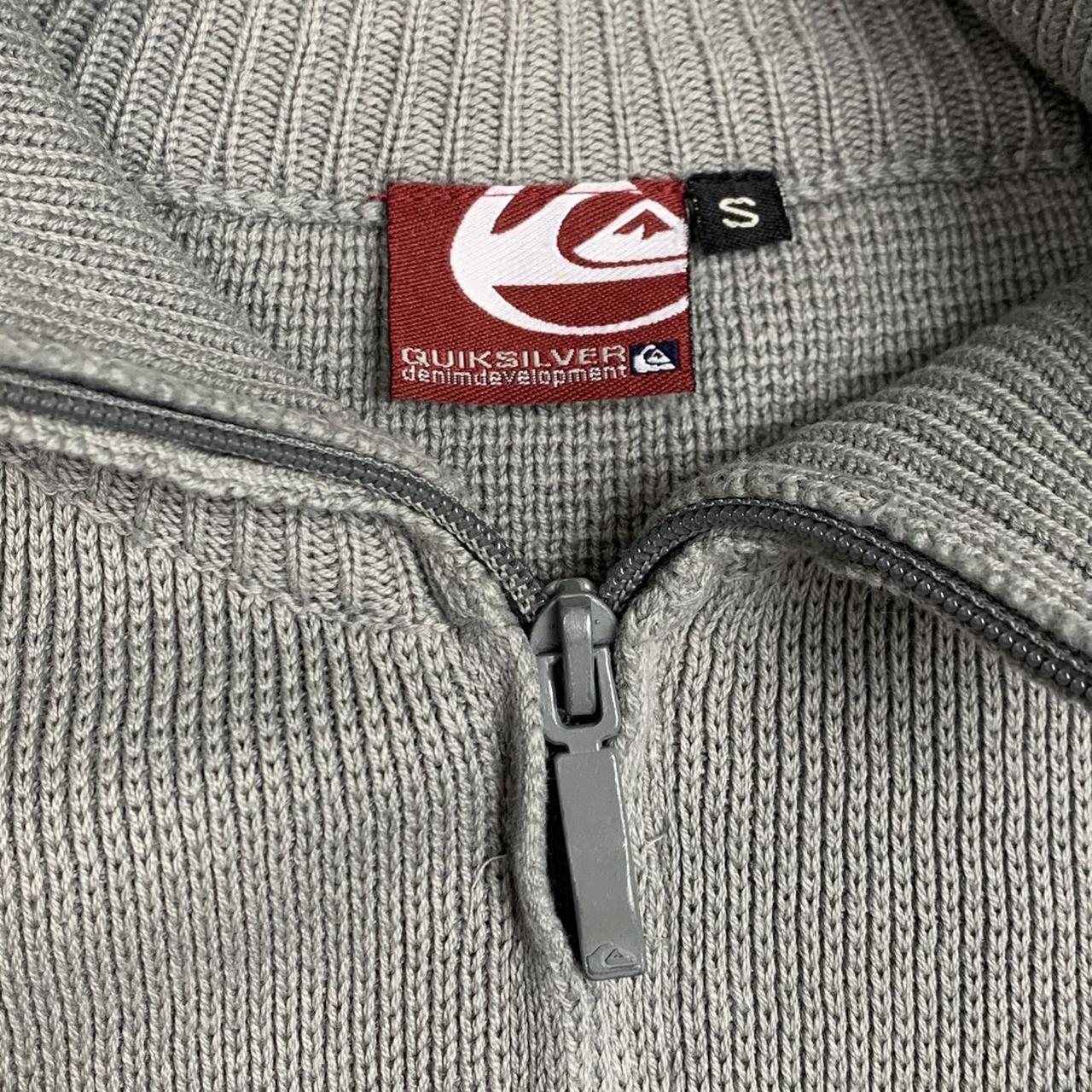 Quiksilver 90s knit beige cream zip fleece jumper