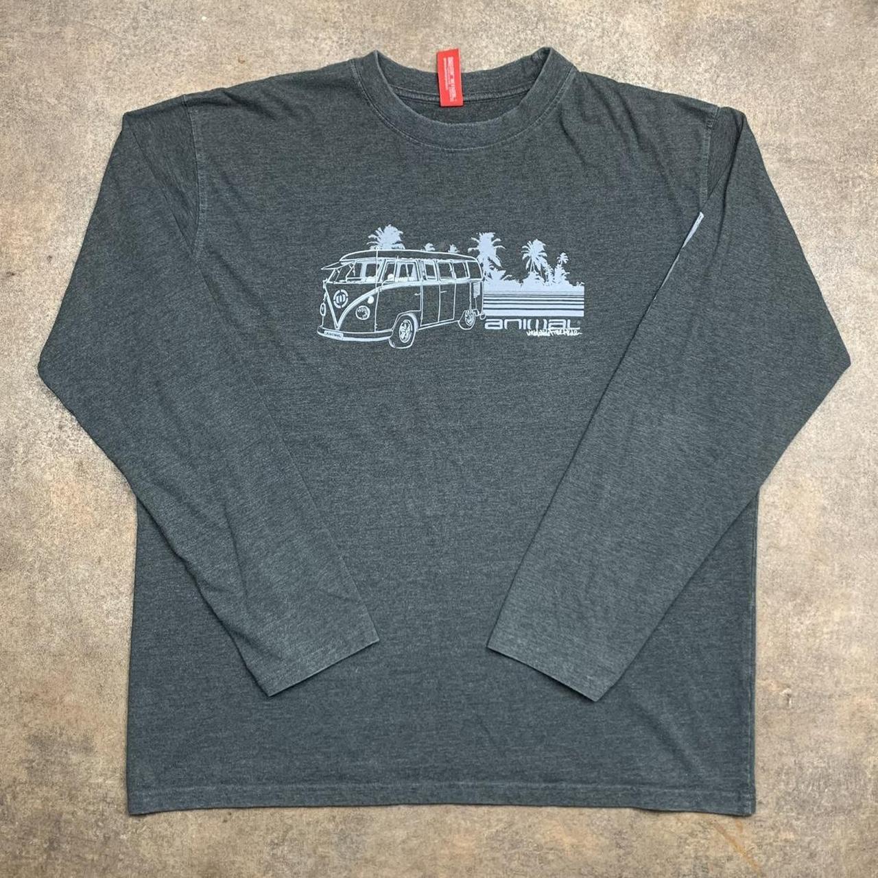 Animal 00s grey graphic long sleeve tee
