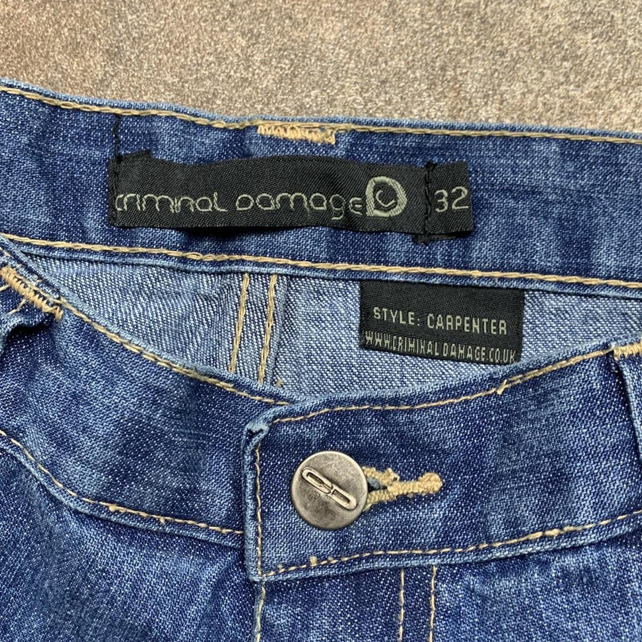 Criminal Damage 90s navy blue baggy carpenter jeans