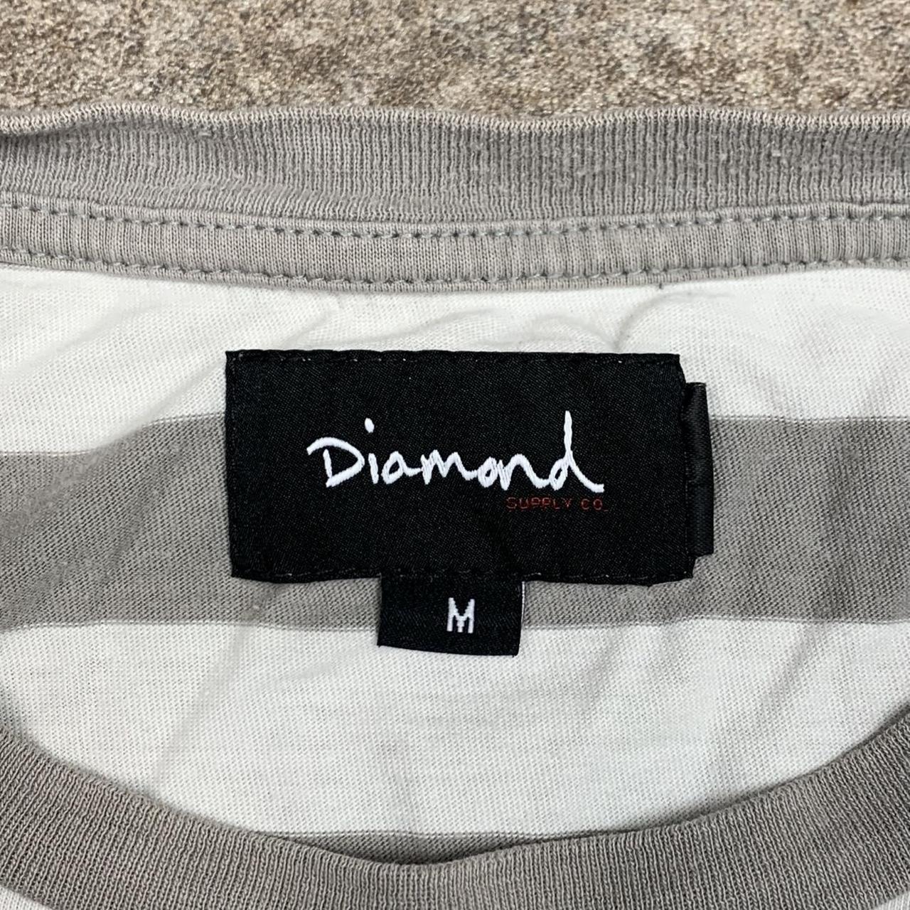 Diamond Supply Co. white grey striped long sleeve tee