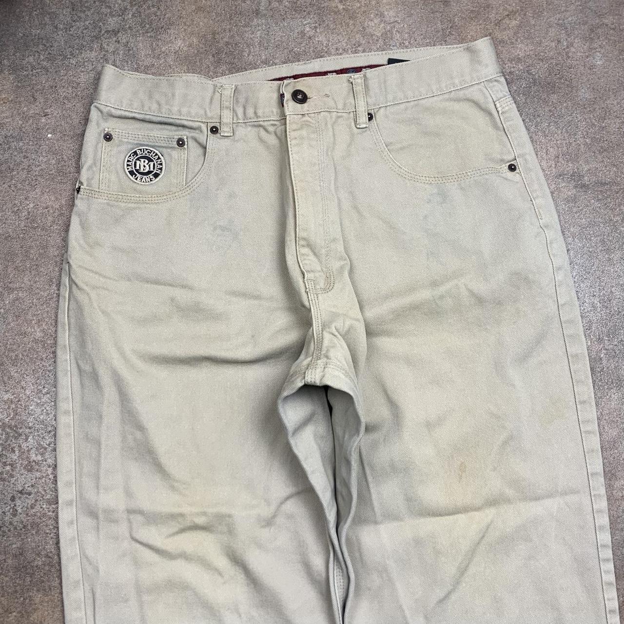 Pelle Pelle Marc Buchanan 90s graphic baggy cream denim jeans