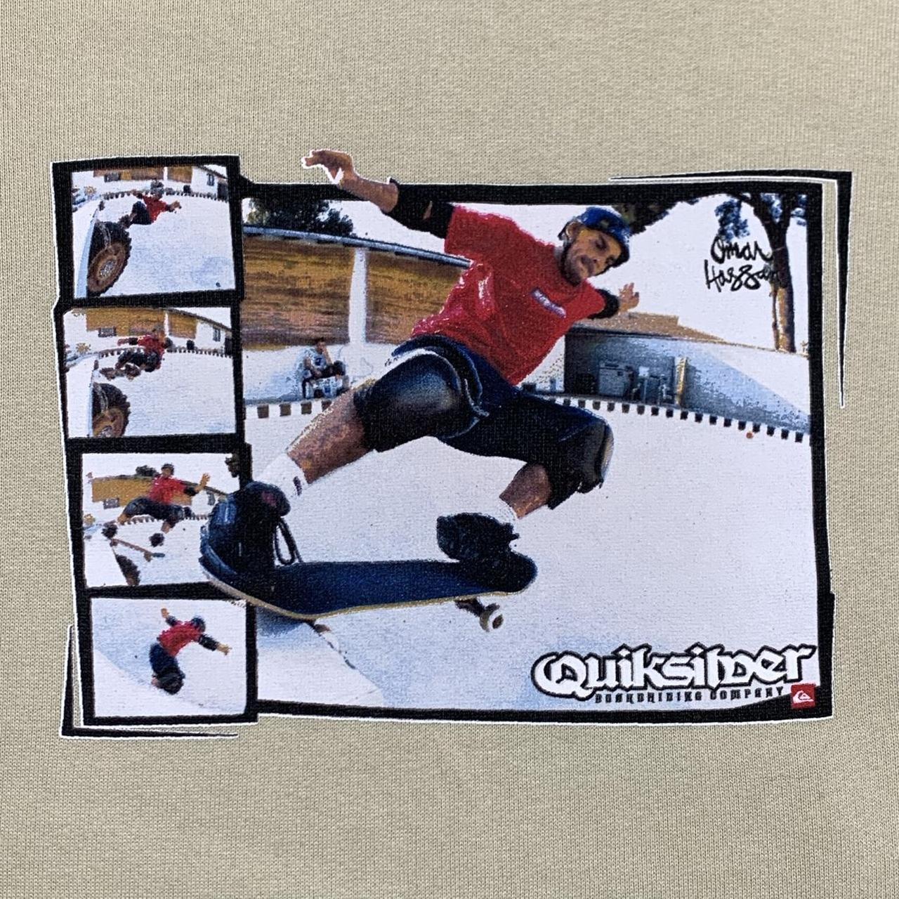 Quiksilver 90s cream skate graphic boxy hoodie