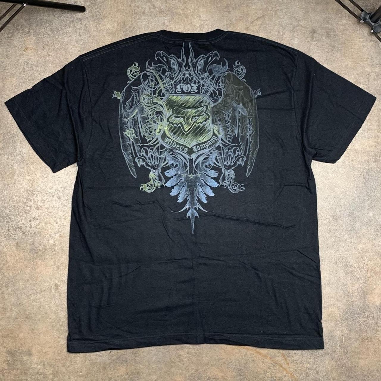 Fox Racing 00s black grey grunge graphic tee