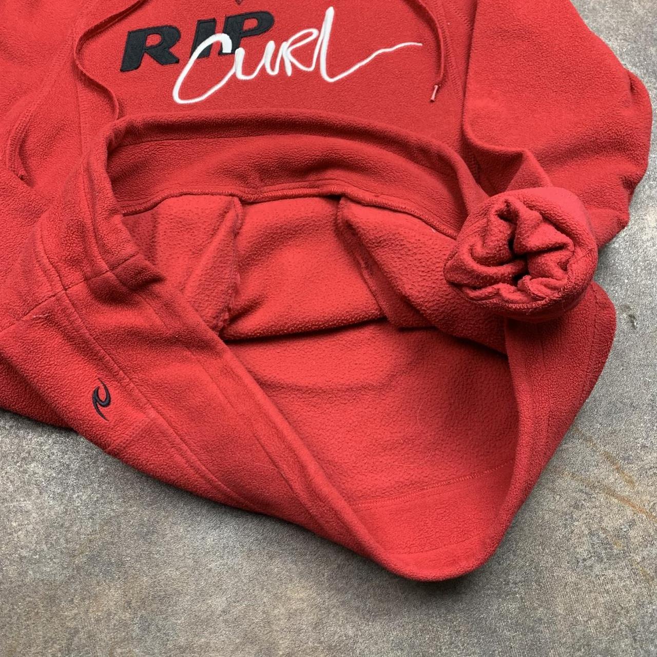 Rip Curl 00s red graphic fleece hoodie