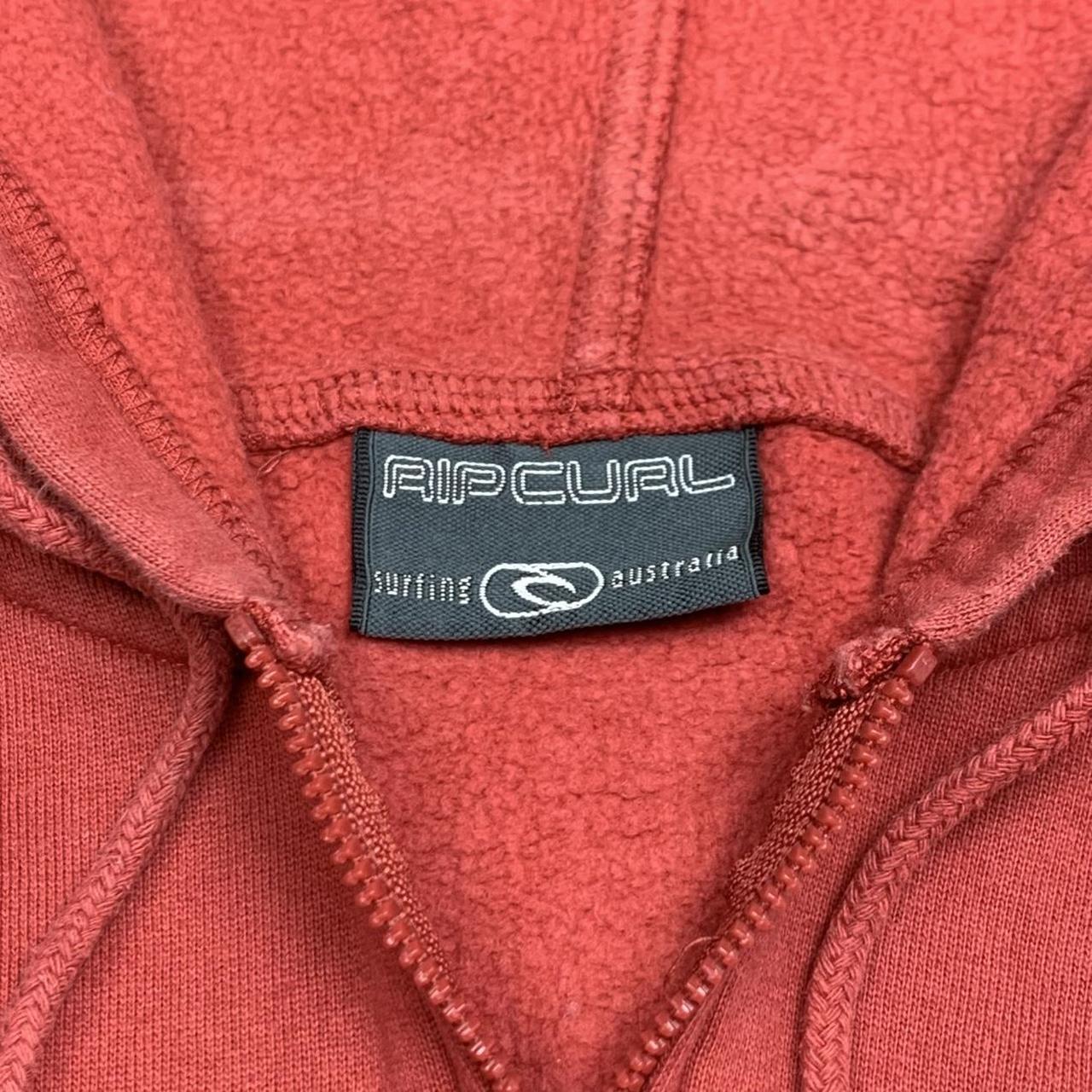Rip Curl 00s red graphic boxy zip hoodie