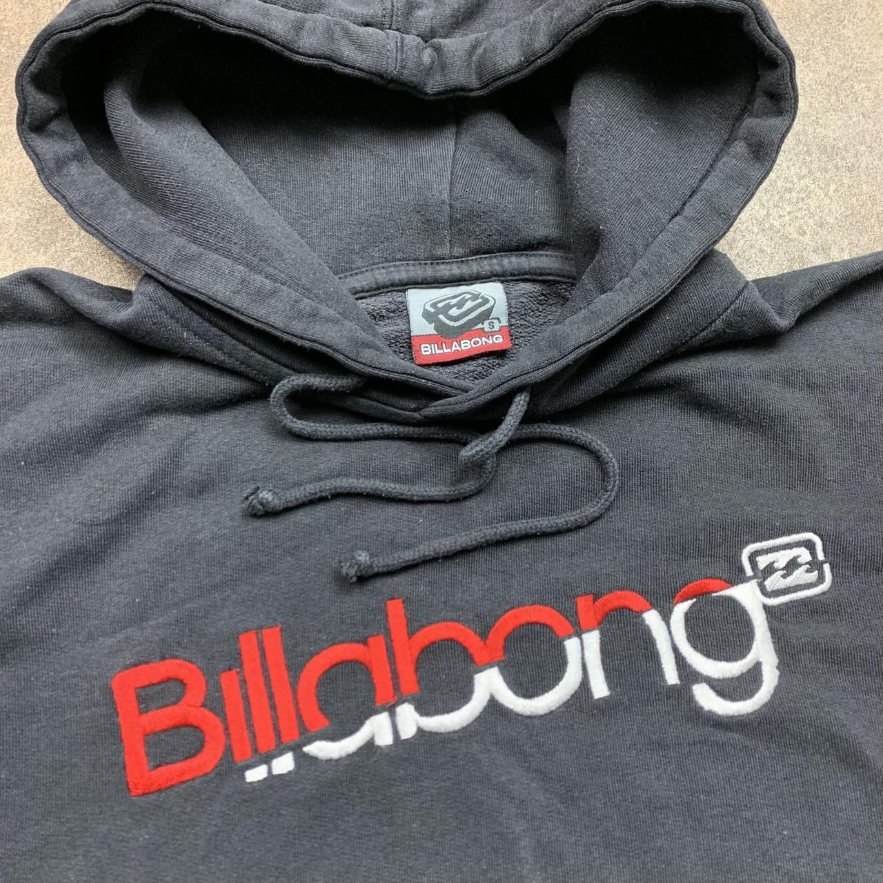 Billabong 00s graphic black boxy hoodie