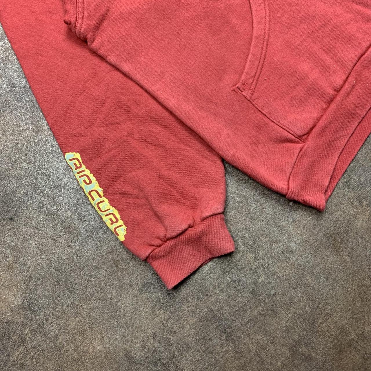 Rip Curl 00s red graphic boxy zip hoodie