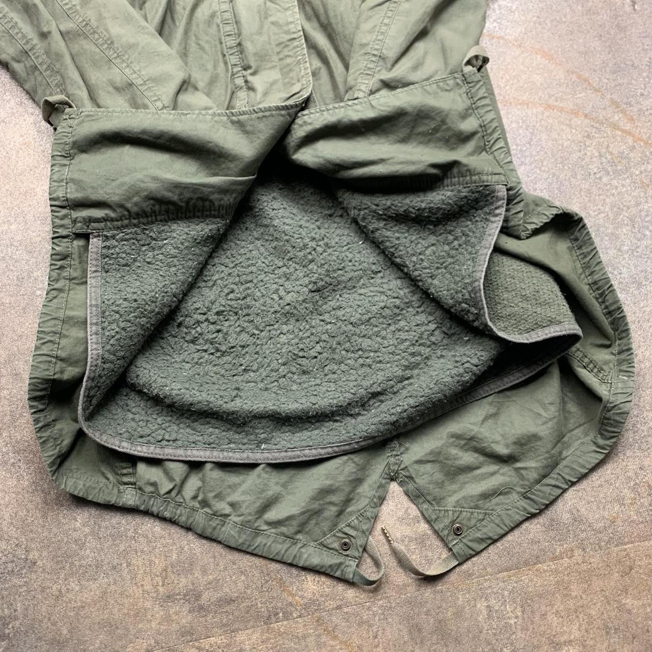 G.O.A. 00s khaki fur hood utilised long coat