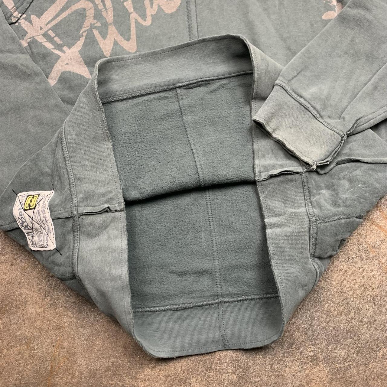 Billabong 00s grey balaclava hood faded graphic hoodie
