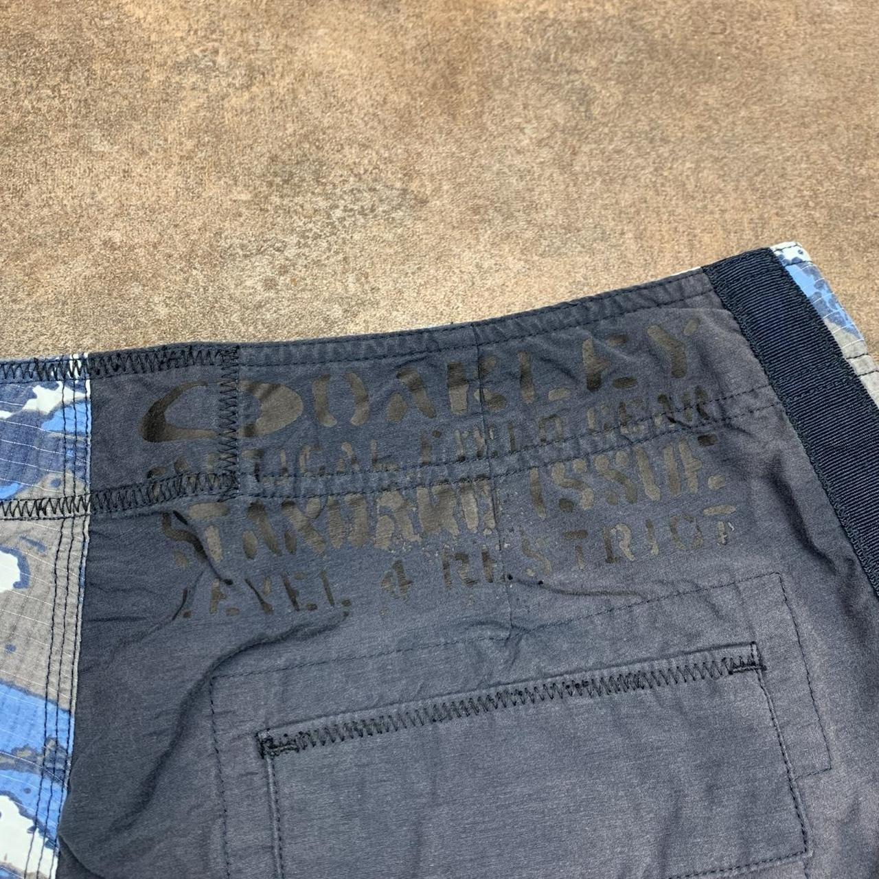 Oakley 00s navy blue camo graphic boardshorts