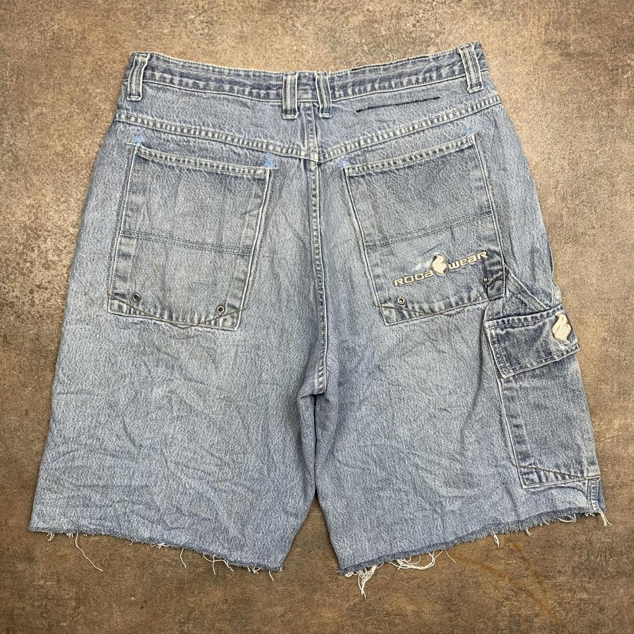 Rocawear 90s grey graphic baggy cargo denim jorts