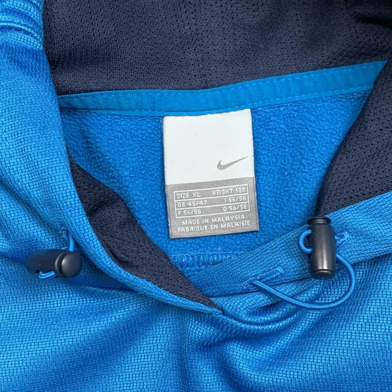 Nike 00s athletic blue graphic boxy hoodie