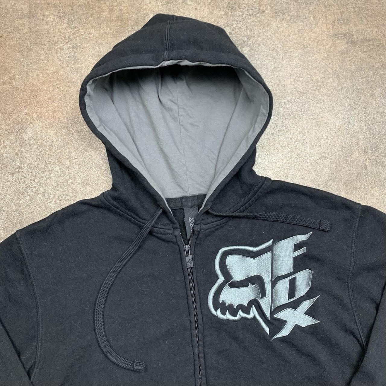 Fox Racing 00s black grunge graphic zip hoodie
