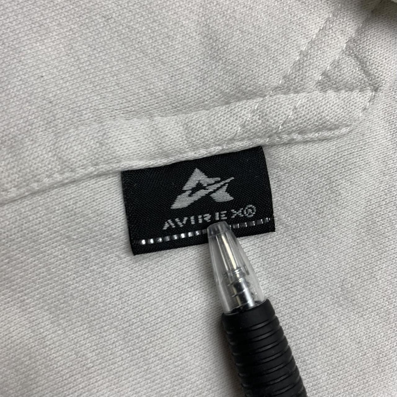 Avirex 00s graphic baggy white zip hoodie