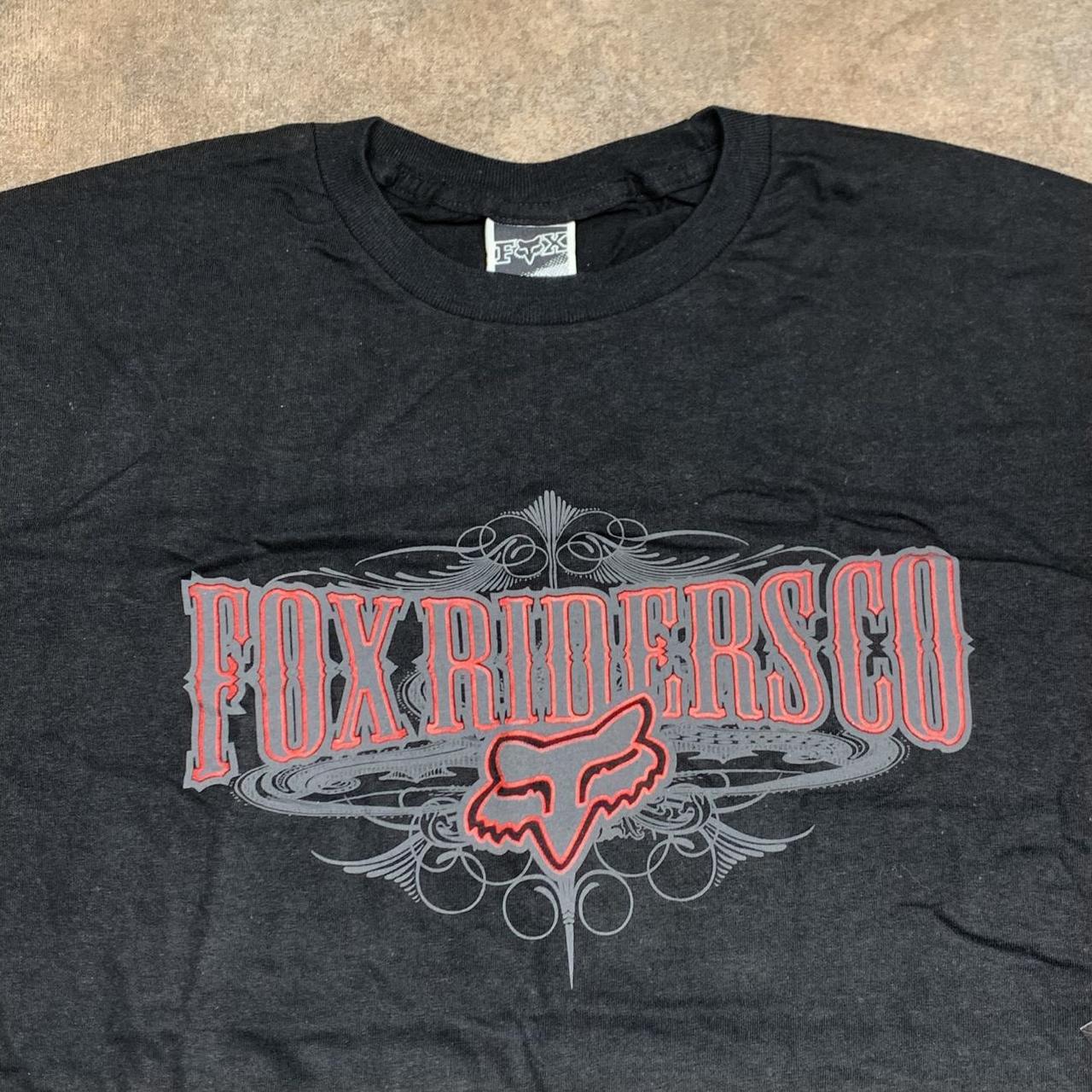 Fox Racing 00s black grunge graphic tee