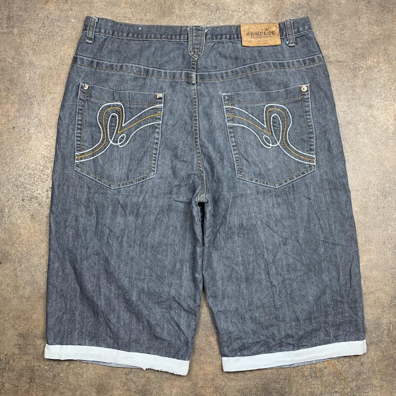Raw Blue 00s graphic baggy navy denim jorts