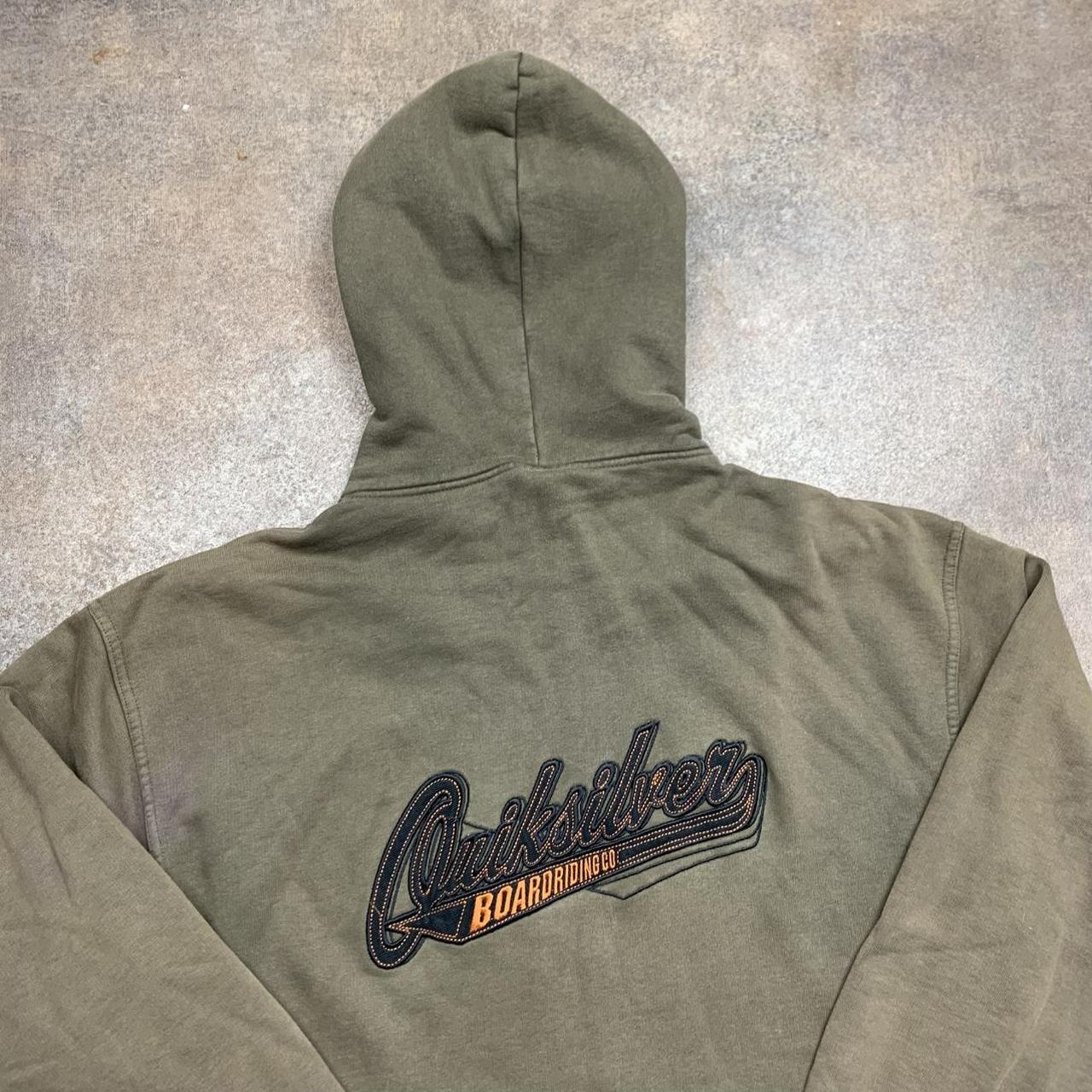 Quiksilver 90s graphic brown zip hoodie