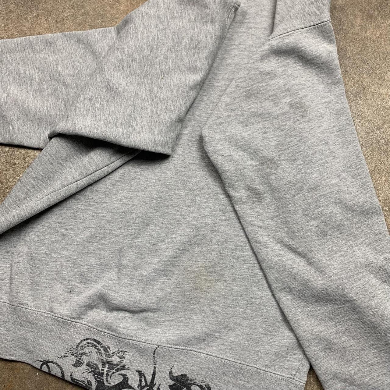 Fox Racing 00s grey grunge graphic zip hoodie