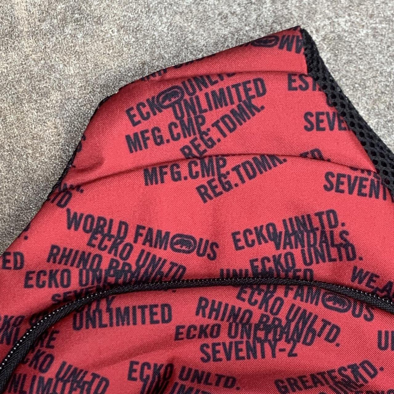 Ecko Unltd. black red graphic sling bag