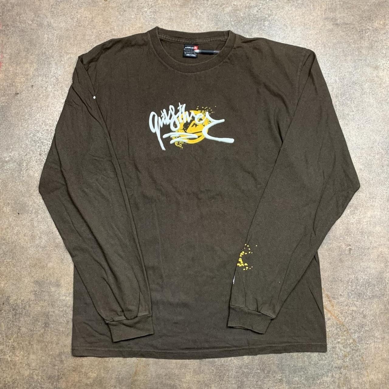 Quiksilver 00s brown graphic long sleeve tee