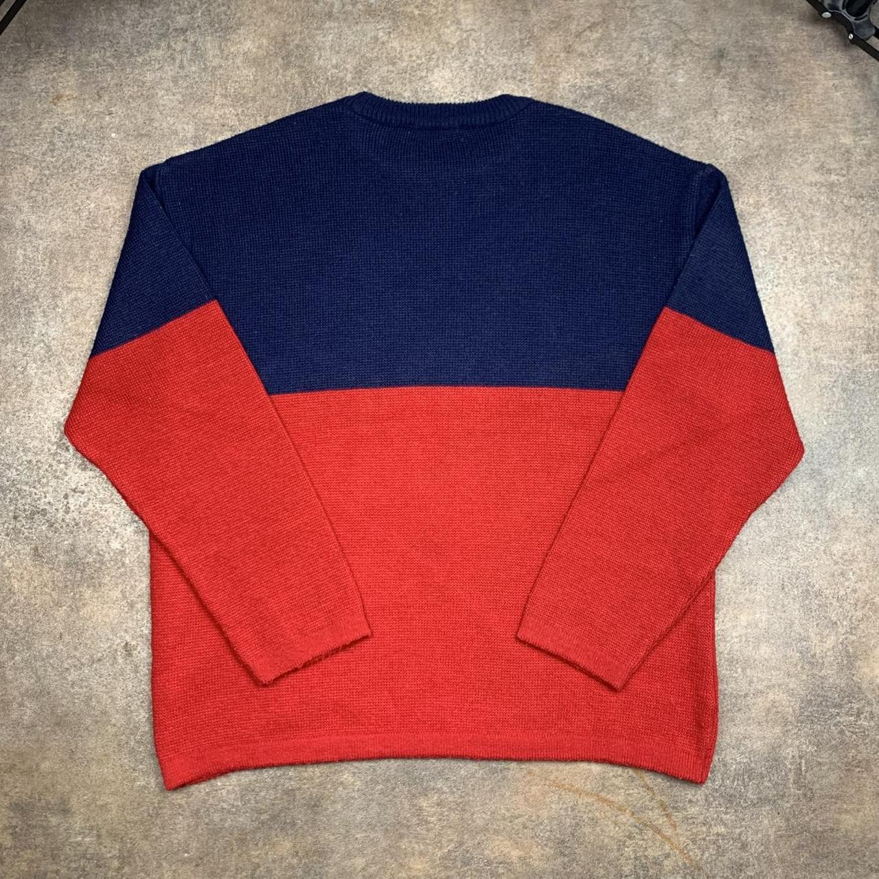 Rip Curl 00s red navy graphic knit sweatshirt