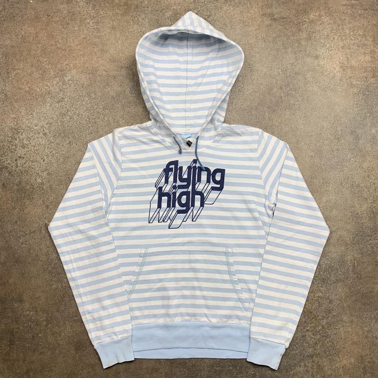 Hysteric Glamour 00s white blue graphic hoodie