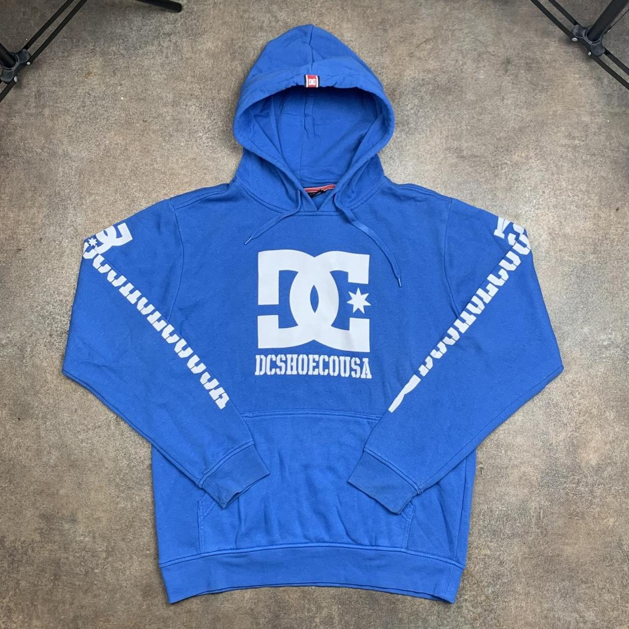 DC Shoes 00s blue white graphic boxy hoodie