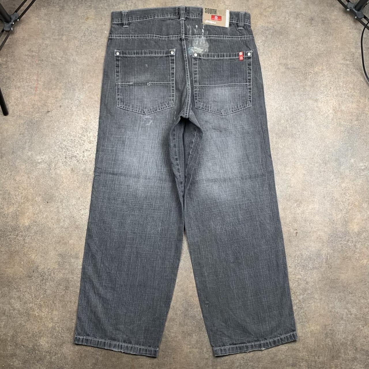 Southpole 00s red tab baggy black grey faded denim jeans