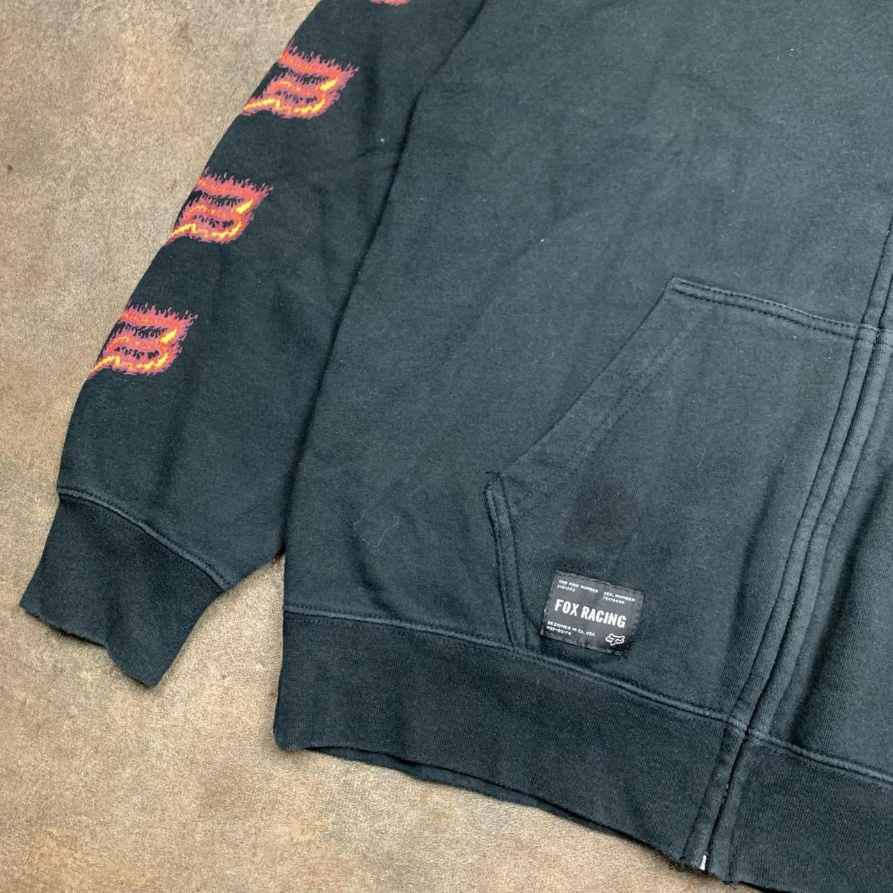 Fox Racing black flame graphic zip hoodie