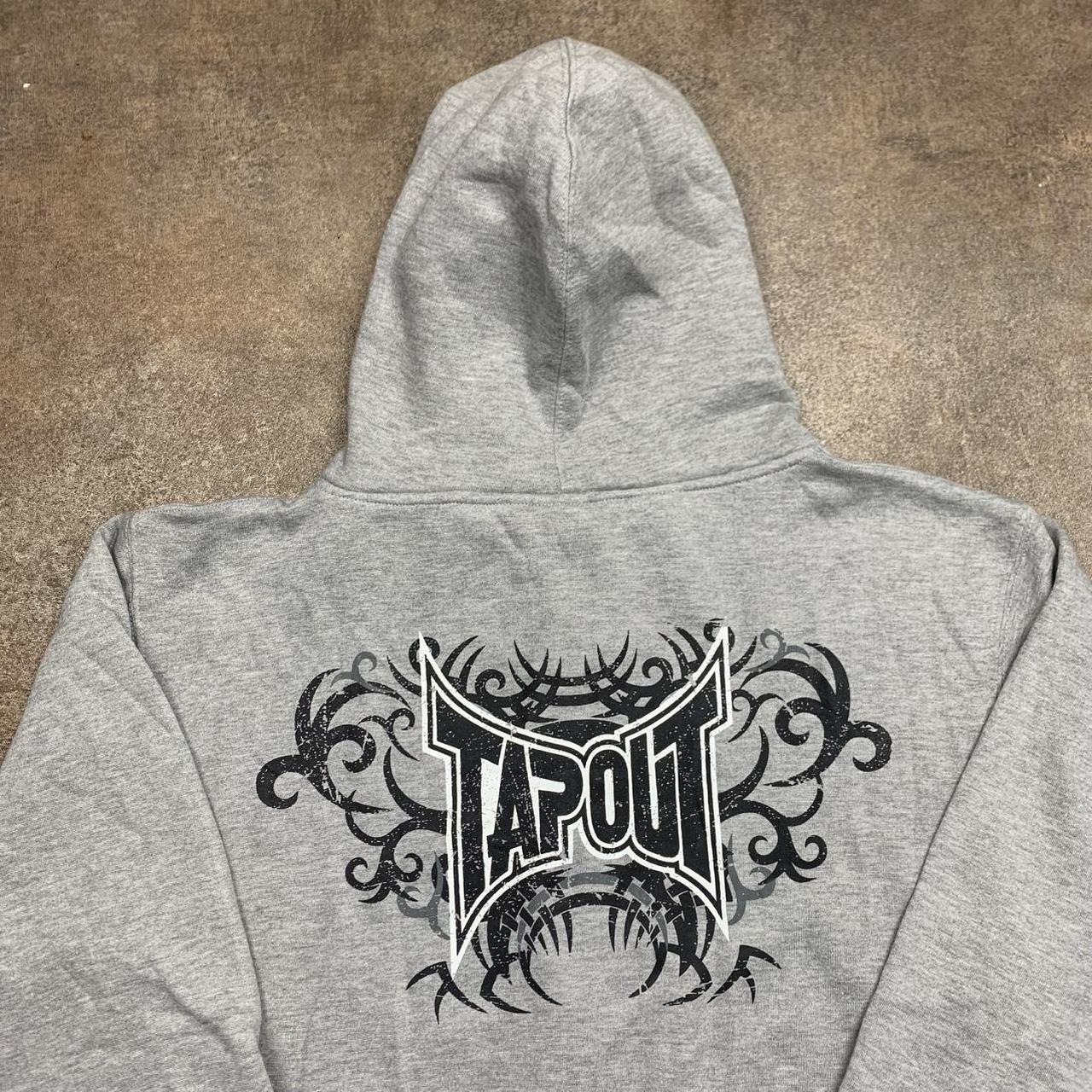 Tapout 00s graphic grey boxy grunge zip hoodie