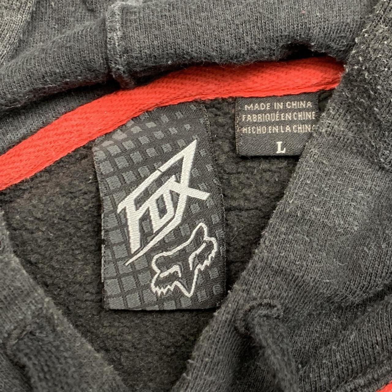 Fox Racing 00s graphic baggy black red hoodie