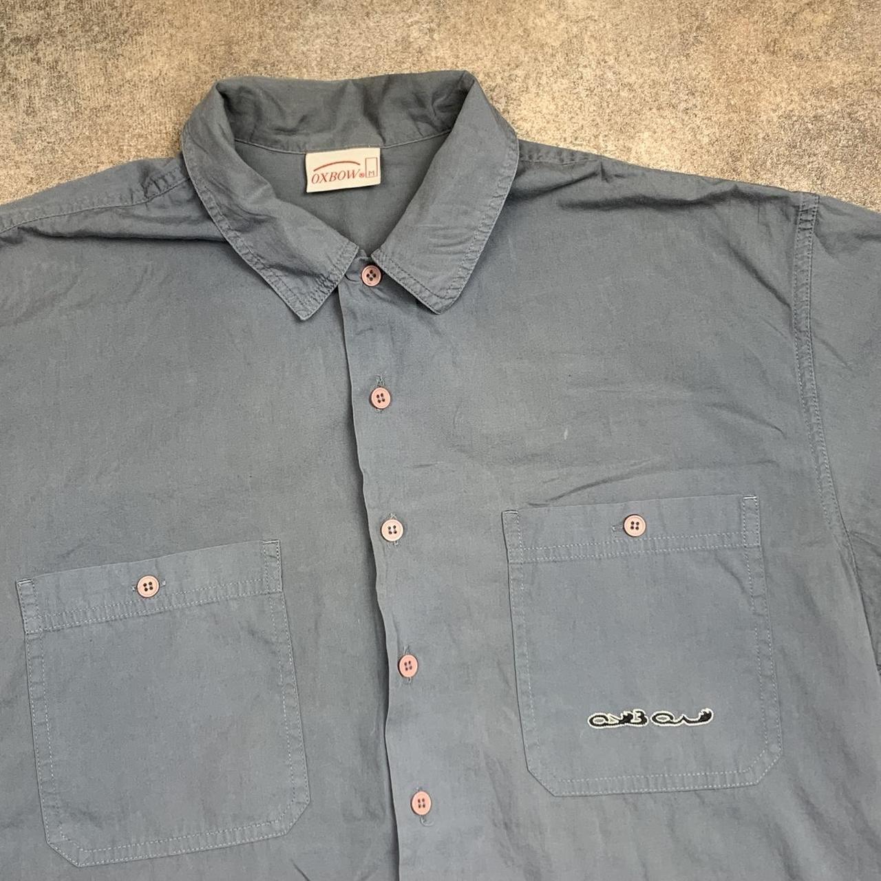 Oxbow 00s blue-grey collar button shirt