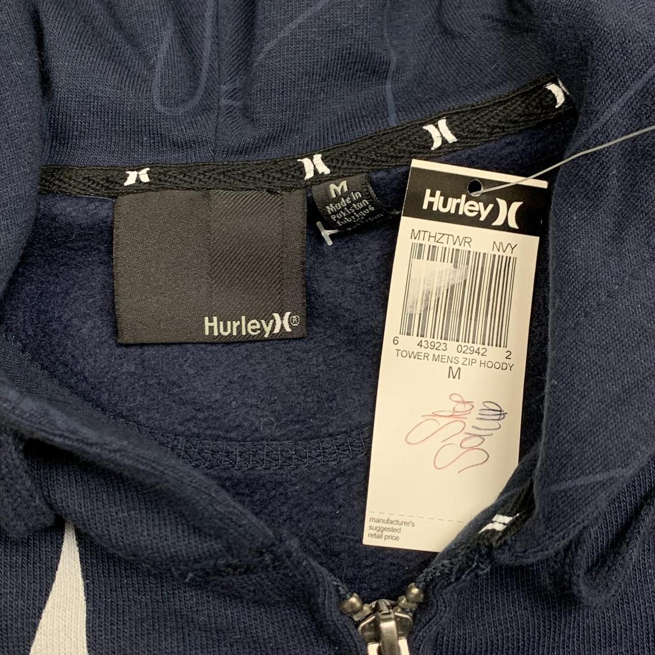 Hurley 00s navy graphic grunge boxy zip hoodie
