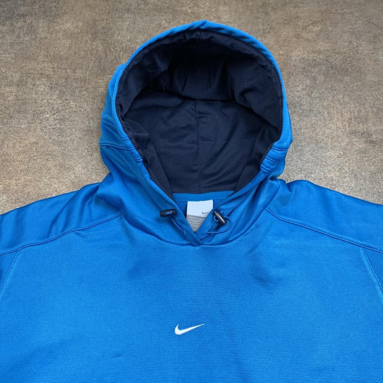 Nike 00s athletic blue graphic boxy hoodie