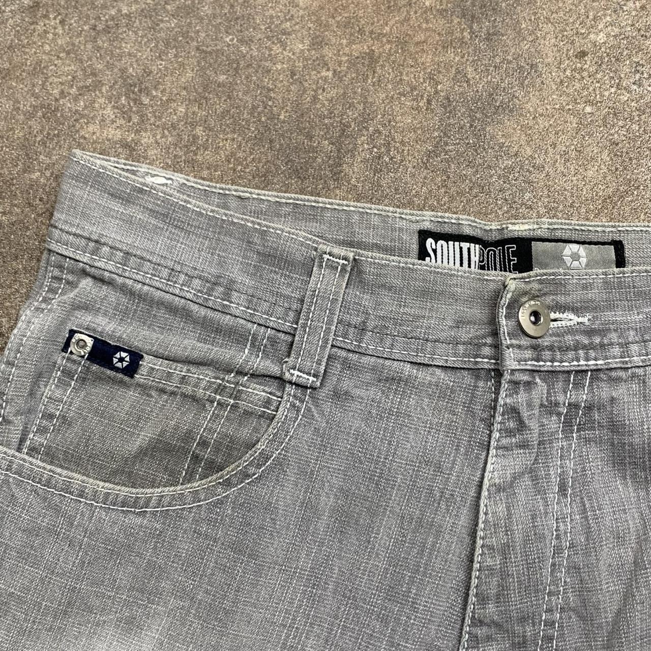 Southpole 00s white light grey grunge denim jeans