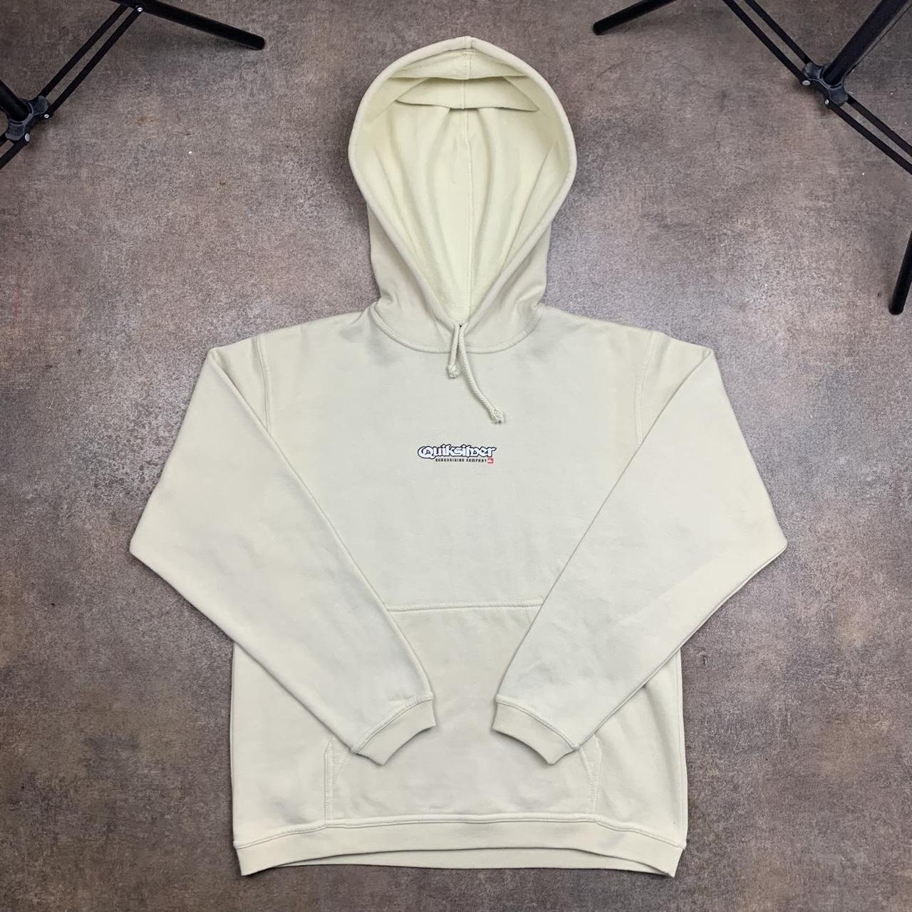 Quiksilver 90s cream skate graphic boxy hoodie