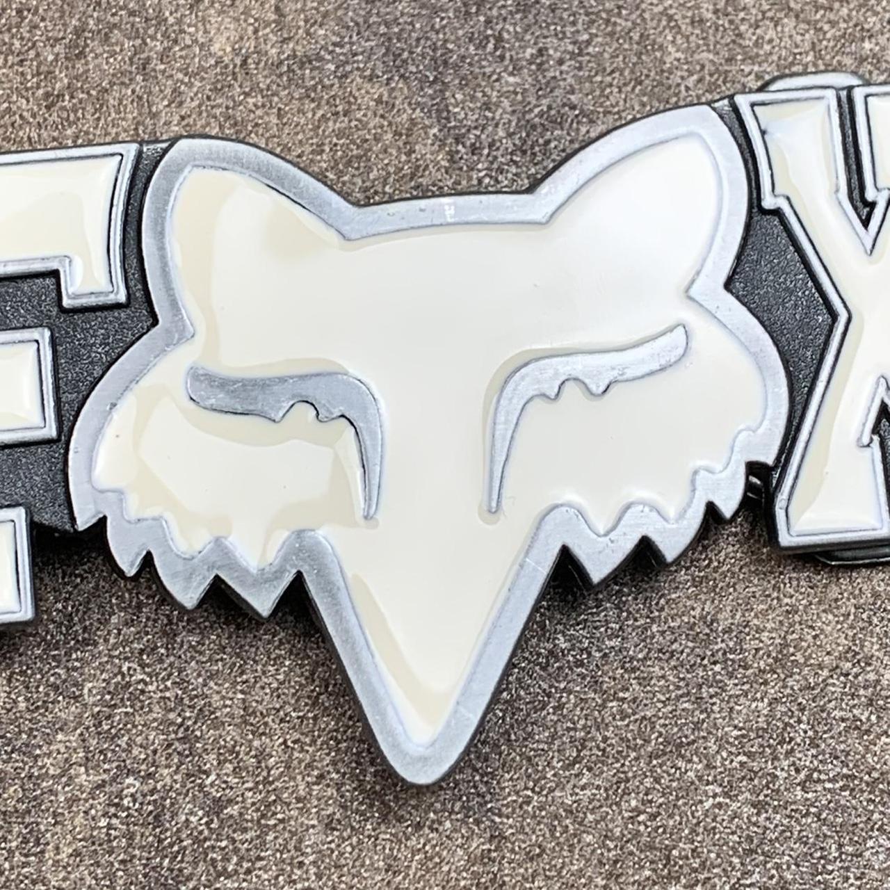 Fox Racing 00s white silver belt buckle