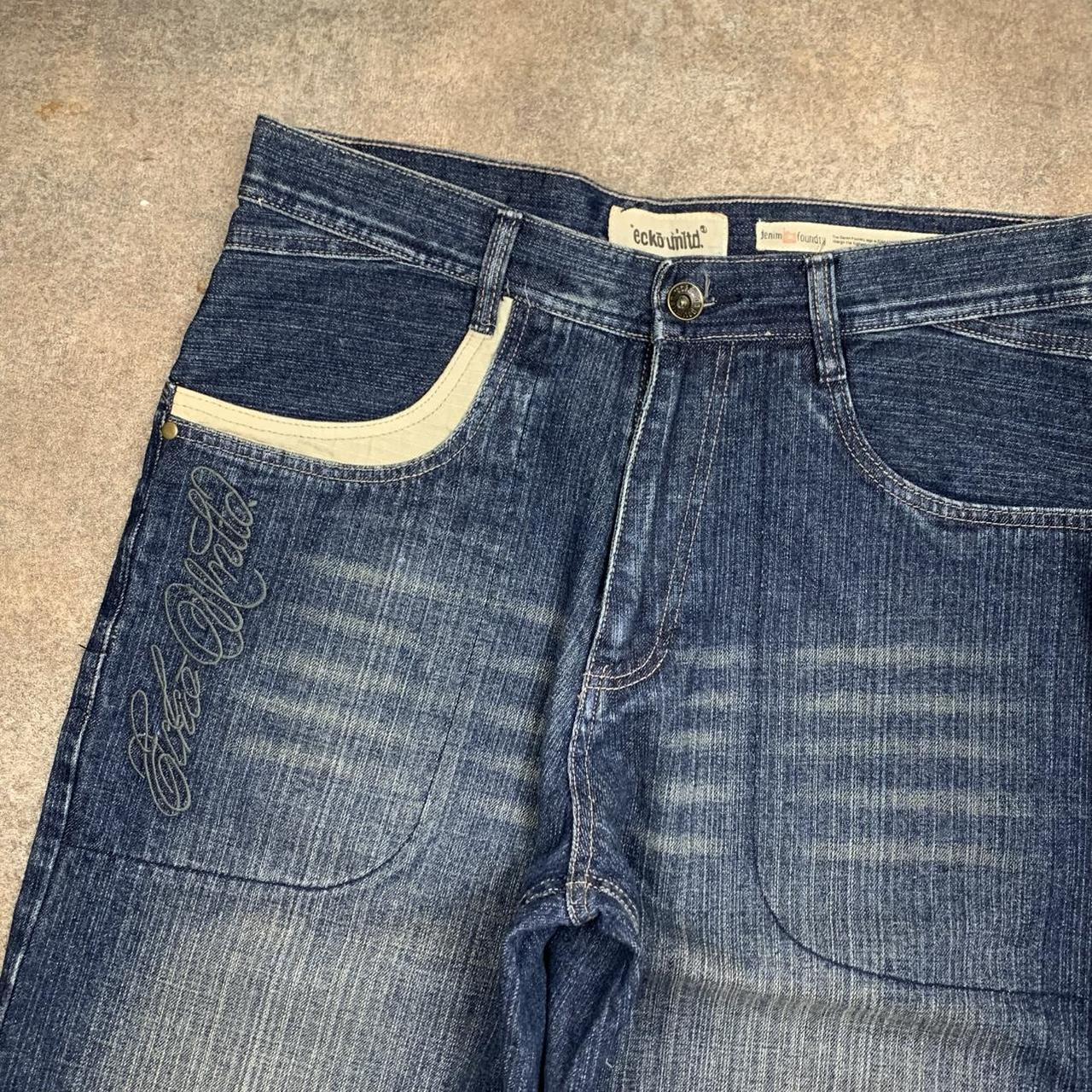 Ecko Unltd. 00s baggy faded navy blue denim jeans