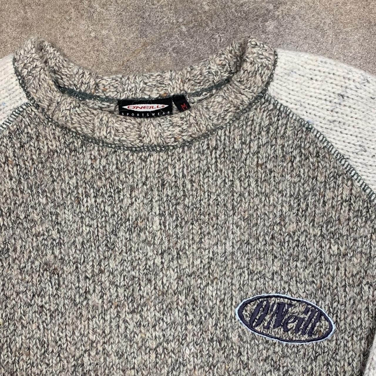 O’Neill 00s chunky knit grey white sweater