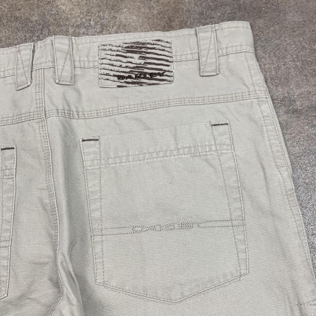 Oakley 00s cream beige baggy logo jeans