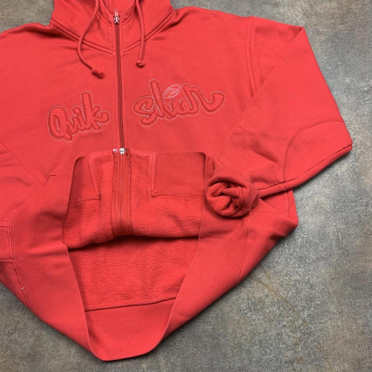Quiksilver 90s red graphic boxy zip hoodie